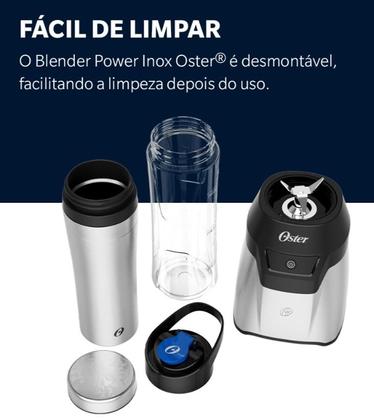 Imagem de Liquidificador Blender Mixer Portatil 2 Jarras 700W Oster Inox 220V