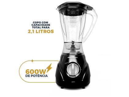 Imagem de Liquidificador Britânia Black 600W 2,1 Litros 3 Velocidades Função Pulsar