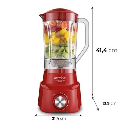 Imagem de Liquidificador Britânia Diamante 800 4 Velocidades 2,65 Litros 1050 Watts Vermelho 127V