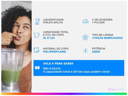 Imagem de Liquidificador Daily 550W RI2110 Philips Walita