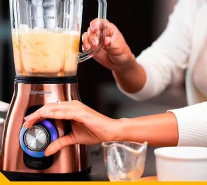 Imagem de Liquidificador Gradiente Luxx Gold 1000W Copo de Vidro 127V