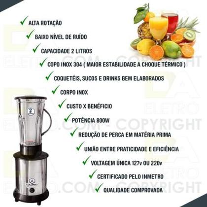Imagem de Liquidificador Industrial Potente 2 Litros Alta Rotação - Jl Colombo