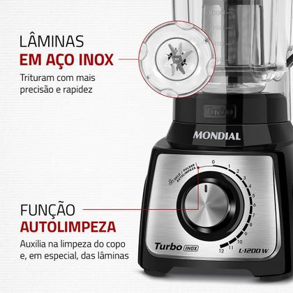 Imagem de Liquidificador Mondial Turbo Black L-1200 BI