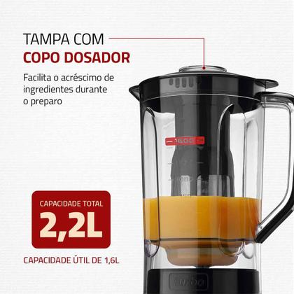 Imagem de Liquidificador Mondial Turbo Power 2,2L 3 Velocidades com Jarra e Filtro 500W