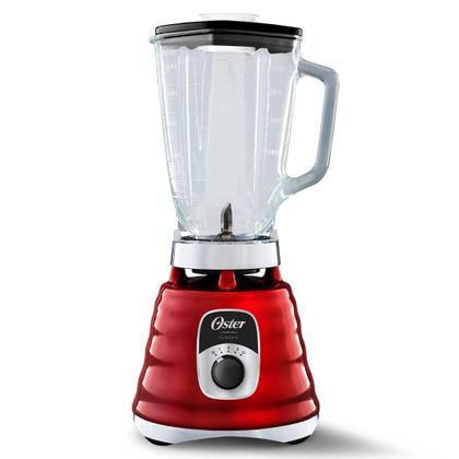 Imagem de Liquidificador Osterizer Clássico Vermelho Oster 1,25 Litros Jarra de Vidro 127v