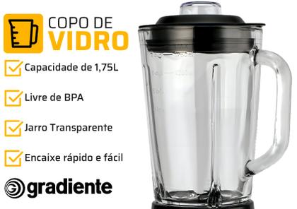 Imagem de Liquidificador Pglq600 Evolution Jarra De Vidro 1,75 L Potência De 550w Com 12 Velocidades Gradiente 220V