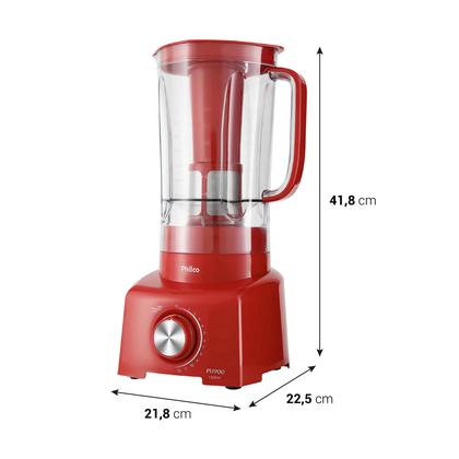 Imagem de Liquidificador Philco 1200W 3L 12 Velocidades Vermelho PH900