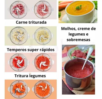 Imagem de Liquidificador picador de carne de aço inoxidável para cozinha Processador de alimentos Triturador Mixer