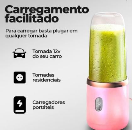 Imagem de Liquidificador Portátil Juicer Multifuncional Sem Fio Recarregável 400ml Bivolt