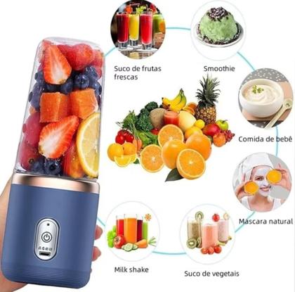 Imagem de Liquidificador Portátil Juicer Multifuncional Sem Fio Recarregável 400ml Bivolt
