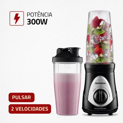 Imagem de Liquidificador Portátil Mondial Personal Blender 220v 750mL Preto Prata DG-01