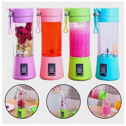 Imagem de Liquidificador Portátil Recarregável Copo 380ml 6 Lâminas Suco Shake Vitamina