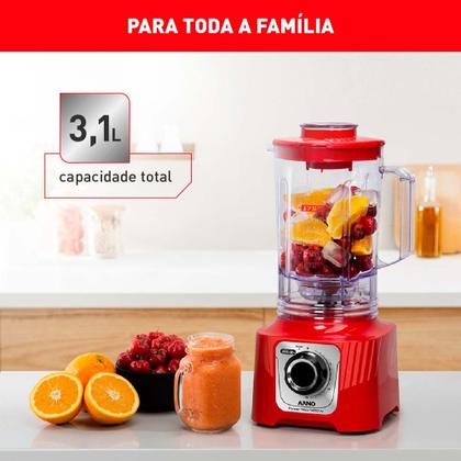 Imagem de Liquidificador Power Max Arno 1400W LN63 Vermelho 127V