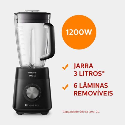 Imagem de Liquidificador Série 5000 Jarra San Philips Walita RI2240 Preto 110V