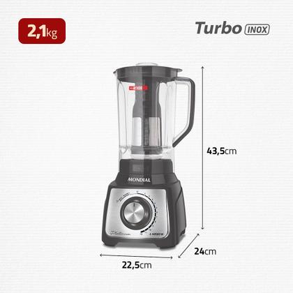 Imagem de Liquidificador Turbo Platinum Mondial Grafite e Inox 1200W L-1200 PI