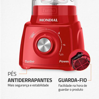 Imagem de Liquidificador Turbo Power Mondial Vermelho 550W L-99 FR