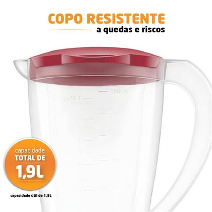 Imagem de Liquidificador Vermelho Mondial Easy Power 550W L-550-R 110V