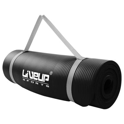 Imagem de LIVEUP - Colchonete Tapete Exercícios Yoga Mat 180x60cm Liveup Preto
