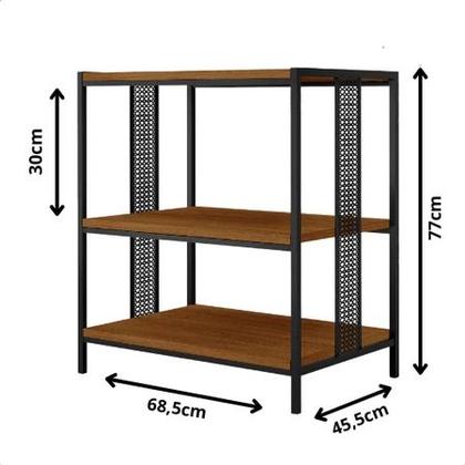 Imagem de Livreiro Estante Multiuso 3 Prateleiras Organizador Para livros Mdf Industrial