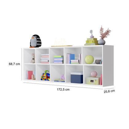 Imagem de Livreiro Multifuncional Horizontal Chão Suspenso 10 Nichos