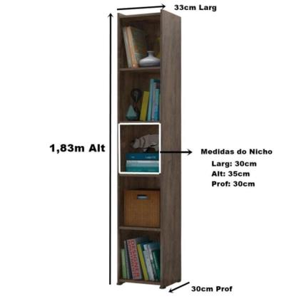 Imagem de Livreiro Multiuso 4 Prateleiras Castanho Malasia Casa Mobilia