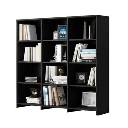 Imagem de Livreiro Multiuso 9 Prateleiras Preto Trinidad Casa Moderna