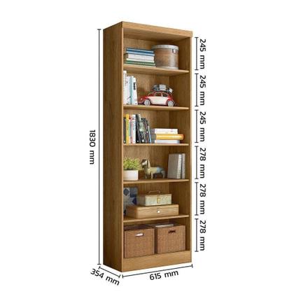 Imagem de Livreiro Multiuso Organizador com 6 Prateleiras Freijo Qmovi