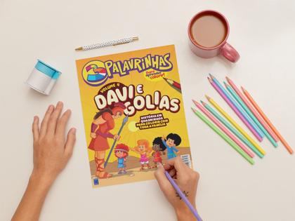 Imagem de Livro - 3 Palavrinhas - História em Quadrinhos para Colorir - Volume 4: Davi e Golias