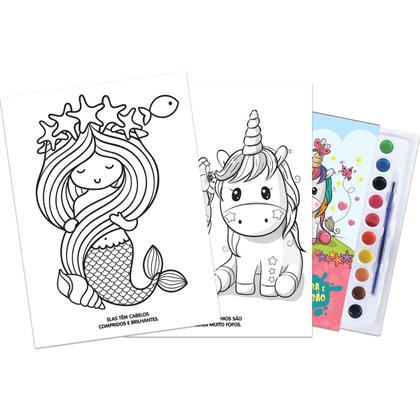 Imagem de Livro - Aquarela - Unicórnio e sereias