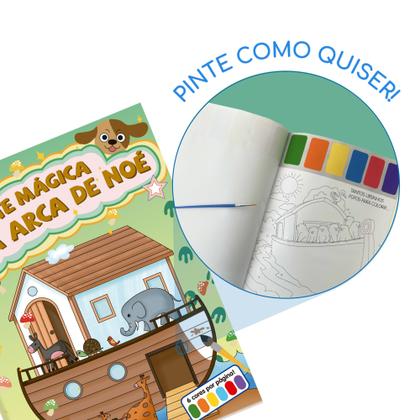 Imagem de Livro - Arte Mágica na Arca de Noé - Cada folha tem sua própria paleta de cores: só molhar o pincel e pintar!