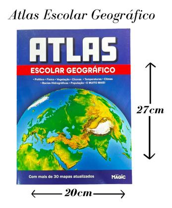 Imagem de Livro Atlas Escolar Geográfico com mais de 30 Mapas 27cm