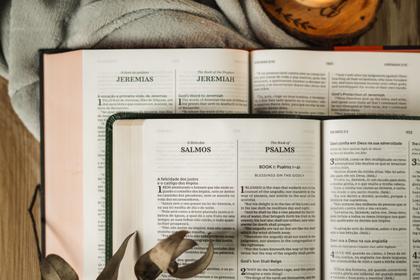 Imagem de Livro - Bíblia Bilíngue ACF/KJV, Português/Inglês, Capa luxo verde, Leitura Perfeita