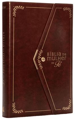 Imagem de Livro - Bíblia da Mulher de Fé NVI, Letra Grande, Capa luxo vinho com fechamento carteira