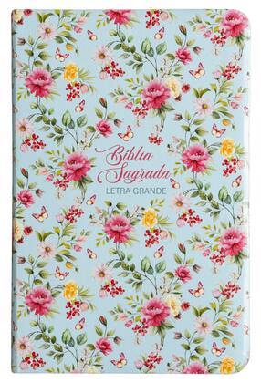 Imagem de Livro - Bíblia NVI, Letra grande, Fonte Leitura Perfeita, Capa luxo com trilateral colorida Flores
