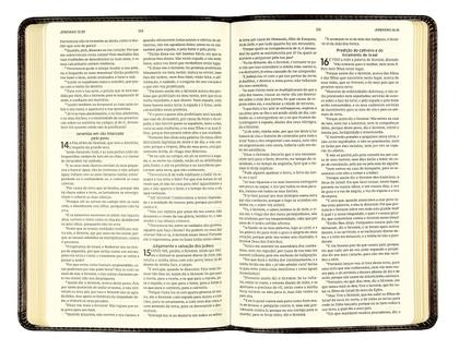 Imagem de Livro - Bíblia Sagrada ACF Slim, Capa luxo marrom, Leitura Perfeita