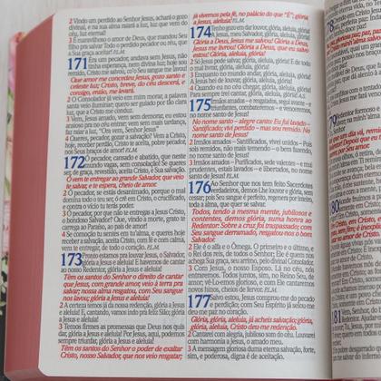 Imagem de Livro - Bíblia Sagrada - ARC - Harpa Avivada e Corinhos - Jumbo - Capa Dura Preta com Flores