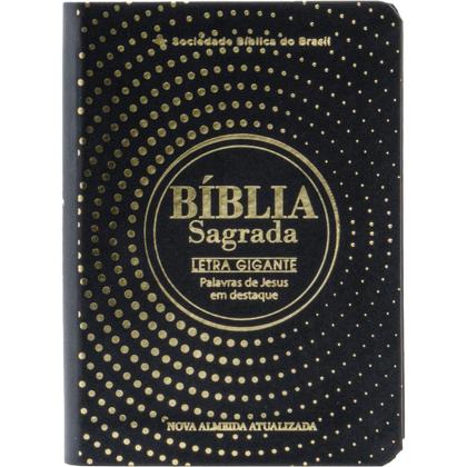 Imagem de Livro - Bíblia Sagrada NAA, Letra Gigante, com palavras de Jesus destacadas, com índice, Capa Couro Sintético Preta