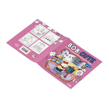 Imagem de Livro - BOB CUTE – DIA A DIA – Livro com ilustrações fofas e originais para pintar, páginas destacáveis e acompanha uma cartela de adesivo - papel 180gr