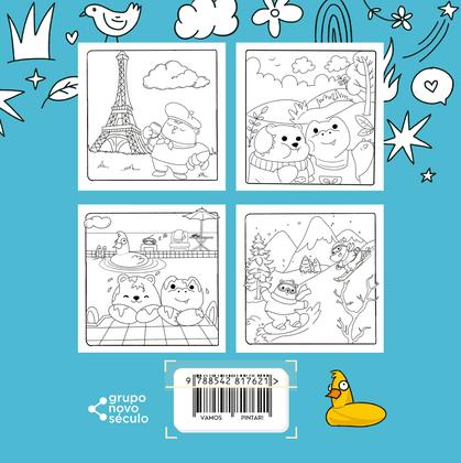 Imagem de Livro - BOB CUTE – FÉRIAS – Livro com ilustrações fofas e originais para pintar, páginas destacáveis e acompanha uma cartela de adesivo - papel 180gr