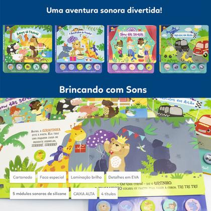 Imagem de Livro Brincando Com Sons - Veículos Em Ação C/ Botões Montessori Pedagógico-  Todolivro