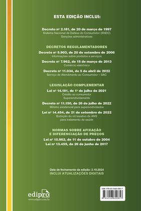 Imagem de Livro - CÓDIGO DE DEFESA DO CONSUMIDOR 2025 - 40ª Edição Atualizada