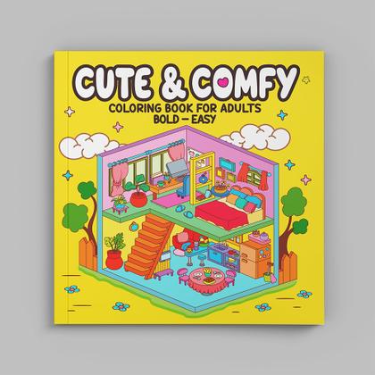 Imagem de Livro - Coleção Cute & Comfy Coloring Book for Adults - Bold Easy - Kit com 2 Livros de Colorir Adulto