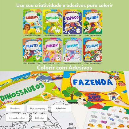 Imagem de Livro - Colorir com Adesivos: Dinossauros