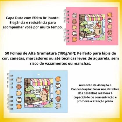 Imagem de Livro Colorir Infantil Bobbie Goods Capa Dura Canetinhas Touch Originais Coloridas Pintar Diversão