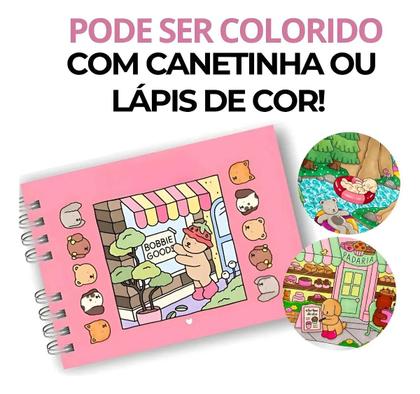 Imagem de Livro Colorir Pintar Capa Dura Premium 50 páginas Ursinhos Diversos desenhos