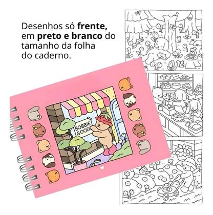 Imagem de Livro Colorir Pintar Capa Dura Premium 50 páginas Ursinhos Diversos desenhos