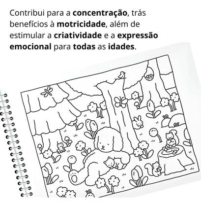 Imagem de Livro Colorir Pintar Capa Dura Premium 50 páginas Ursinhos Diversos desenhos