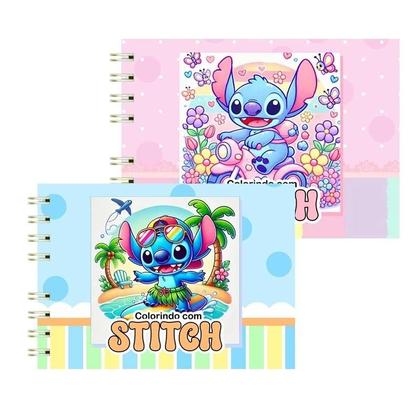 Imagem de Livro Colorir Relaxante Stitch. Tema Divertido -50 folhas- Capa Dura kids Adulto