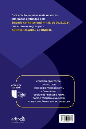 Imagem de Livro - CONSTITUIÇÃO FEDERAL 2025 – Formato PADRÃO - Com Reforma Tributária e SUPER ATUALIZADA até EC 135 - para PROFISSIONAIS do DIREITO