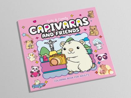 Imagem de Livro - Cute & Comfy Coloring Book for Adults - Capivaras and Friends - Livro de Colorir Adulto